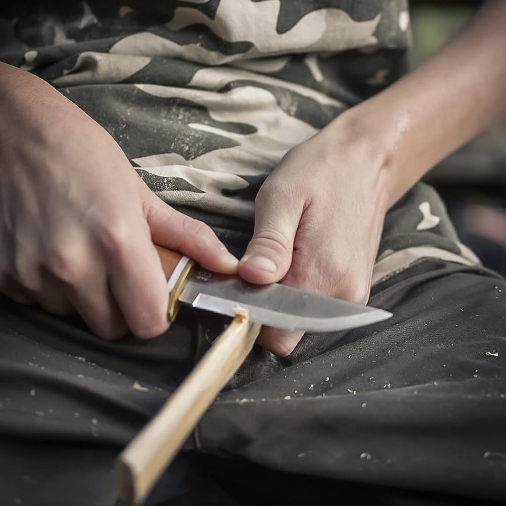 ØYO Knife Camping Outdoor BBQ Wood Chopping Sheath Knife Total Length 20cm OY303 Jotunheimen Knife with Leather Case