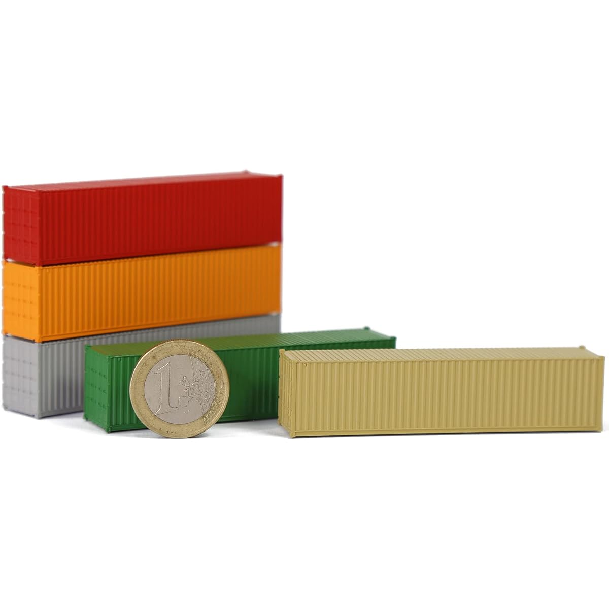 C15008 9pcs Model Train N Scale 1:160 Blank Shipping Container 40ft Cargo Box 40ft Freight Car (40ft)