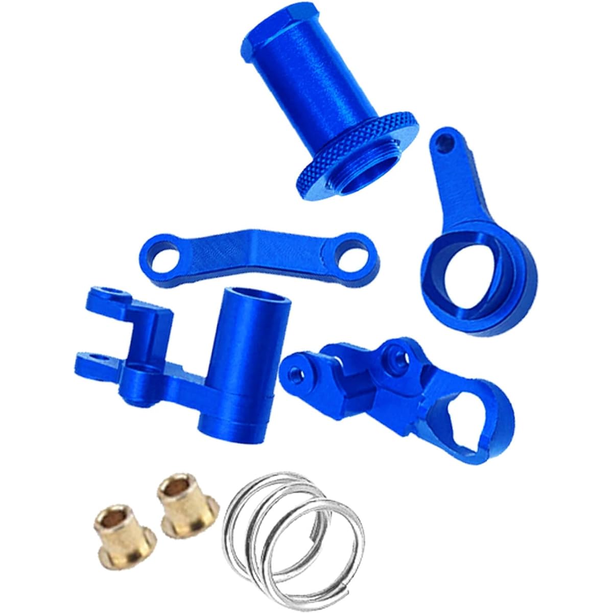 HopsupRC Aluminum Steering Bell Crank Servo Saver Upgrade Parts for 1/10 Slash/Razzler/Stamp/Hoss 4x4 VXL 4WD Drag Link Set with Bearings Hop-up Replacement for #6845X Navy Blue