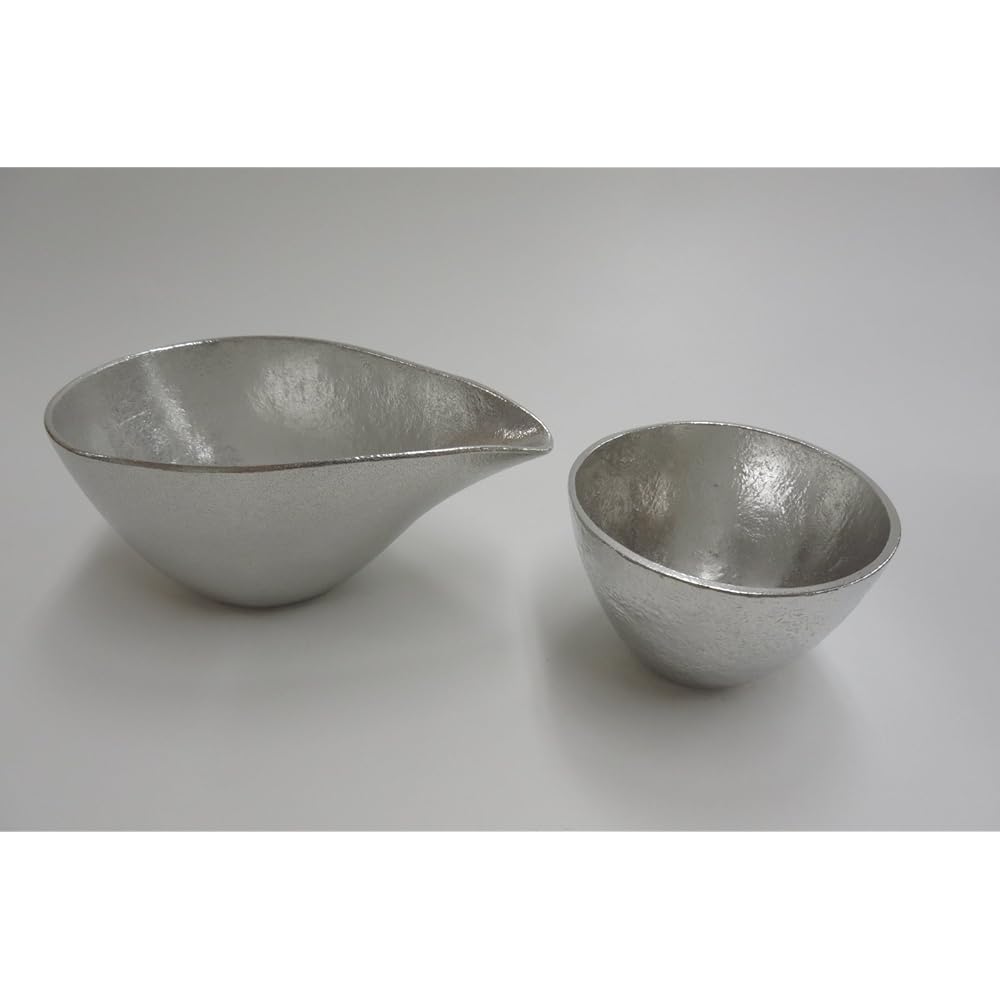 Nousaku Katakuchi (small) and sake cup set in special presentation box 100% pure tin Present Gift