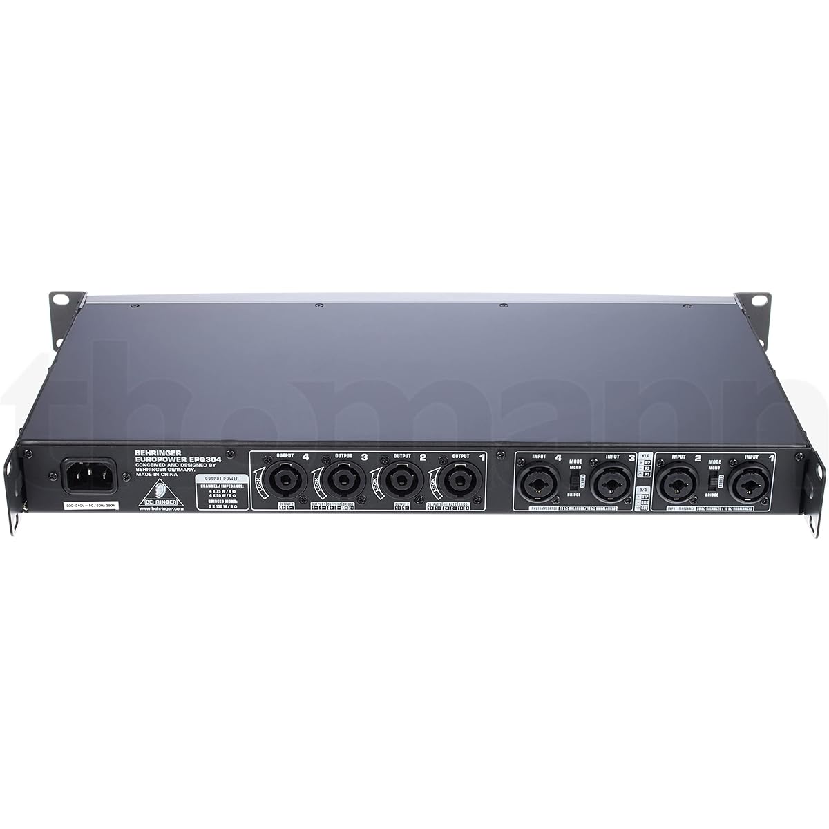 Behringer Power Amplifier 4 Channel 75W 1U Size ATR (Accelerated Transient Response) Technology EPQ304 Silver