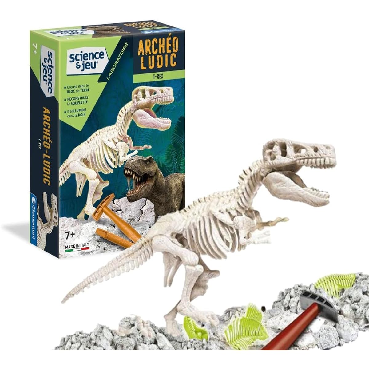Clementoni 520688 Archeo Fun T-Rex Fluo Toy French