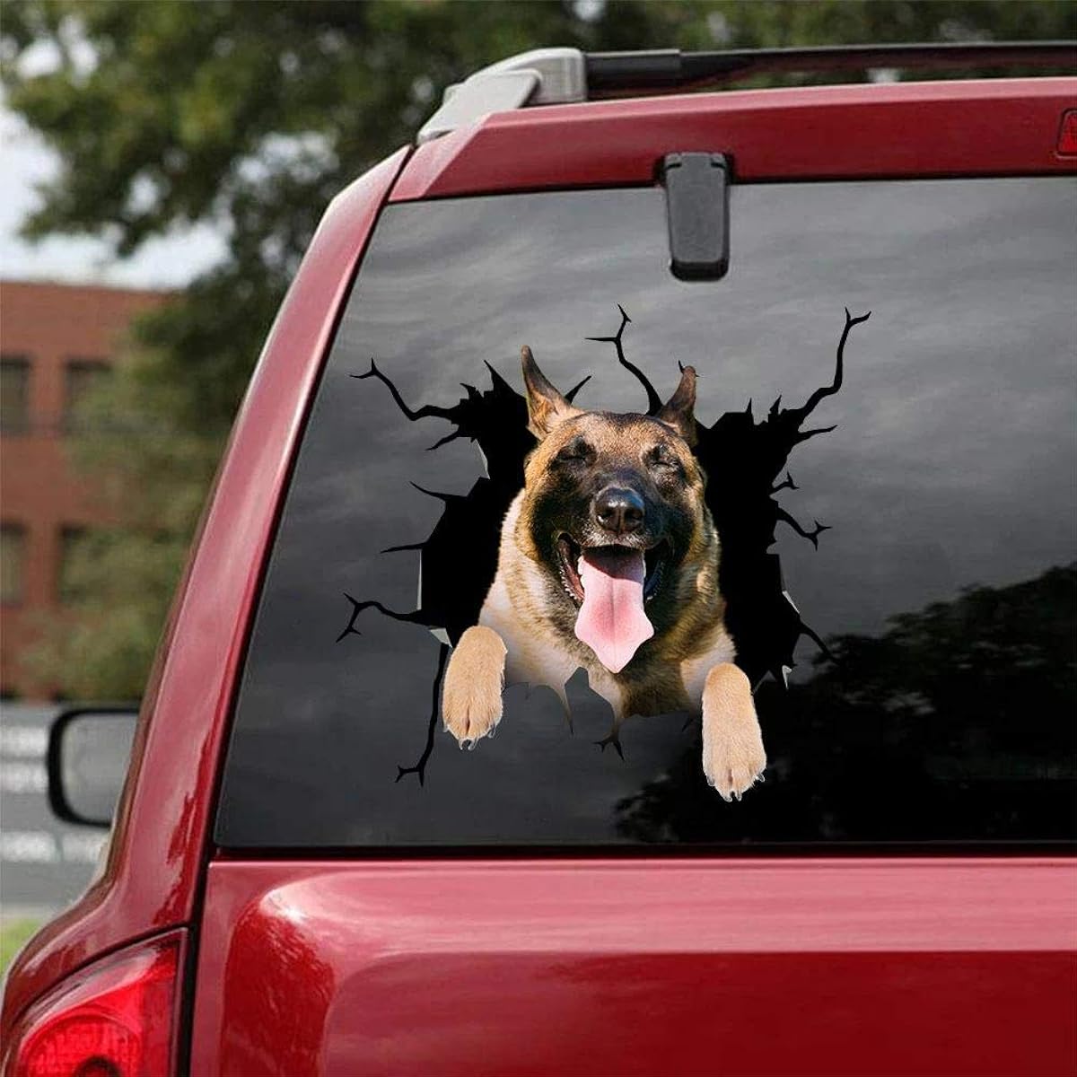 Ocean Gifts Belgian Shepherd Car Decal Dog Car Stickers Set of 2 Realistic Belgian Malinois Stickers Car Window Wall Series 58 Sizes 8" x 8"
