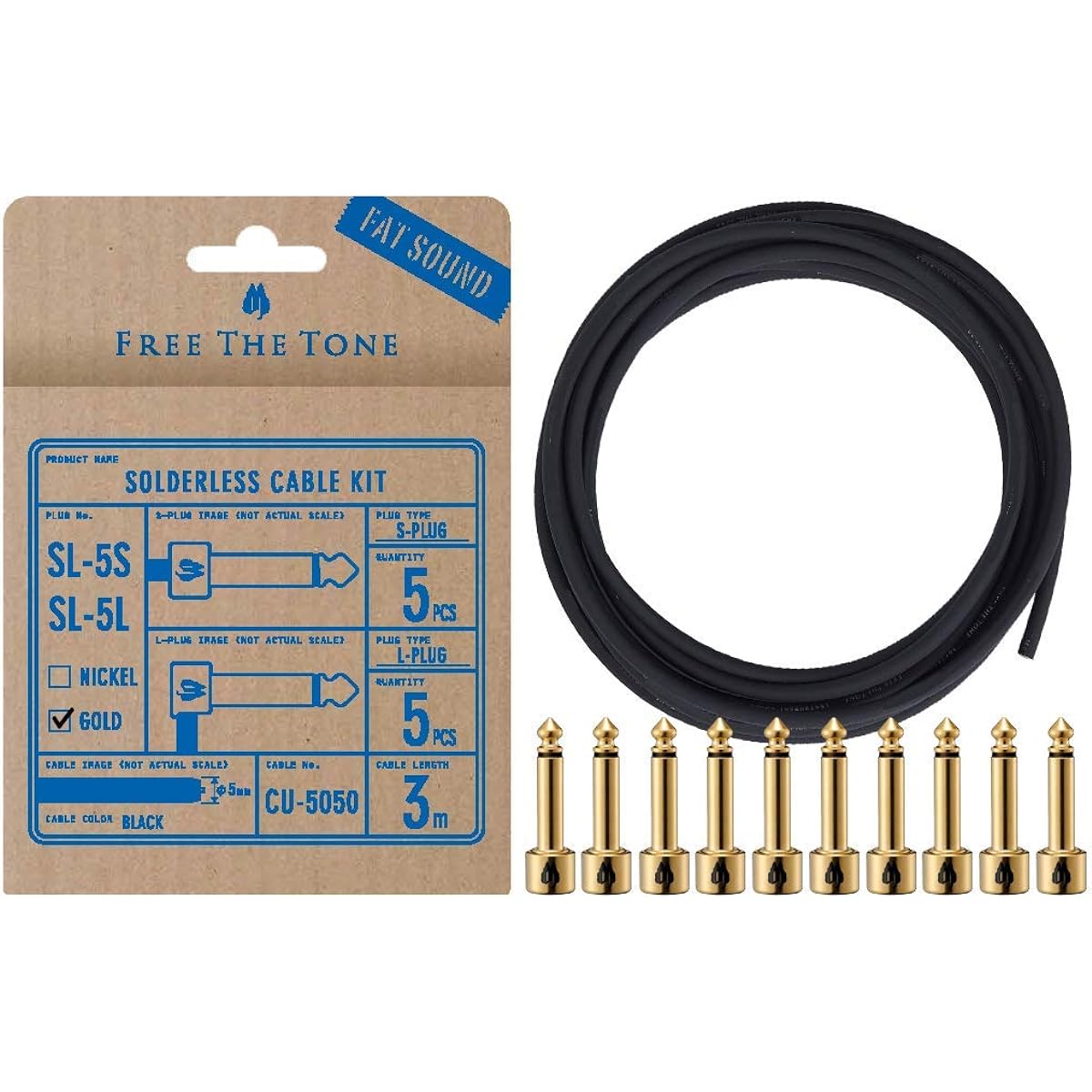 Free The Tone SL-5SL-GD-55K Solderless Cable Kit