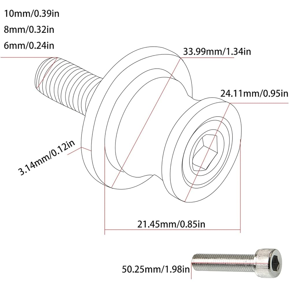 Stand Screw Slider Motorcycle 8mm Rear Rocker Arm Slider Bobbin Bracket Slider Screw Kit is very suitable for Suzuki DL650 DL 650V - Applicable to Strom 2004 2005 2006 2007 2008-2013 (Color: 2)