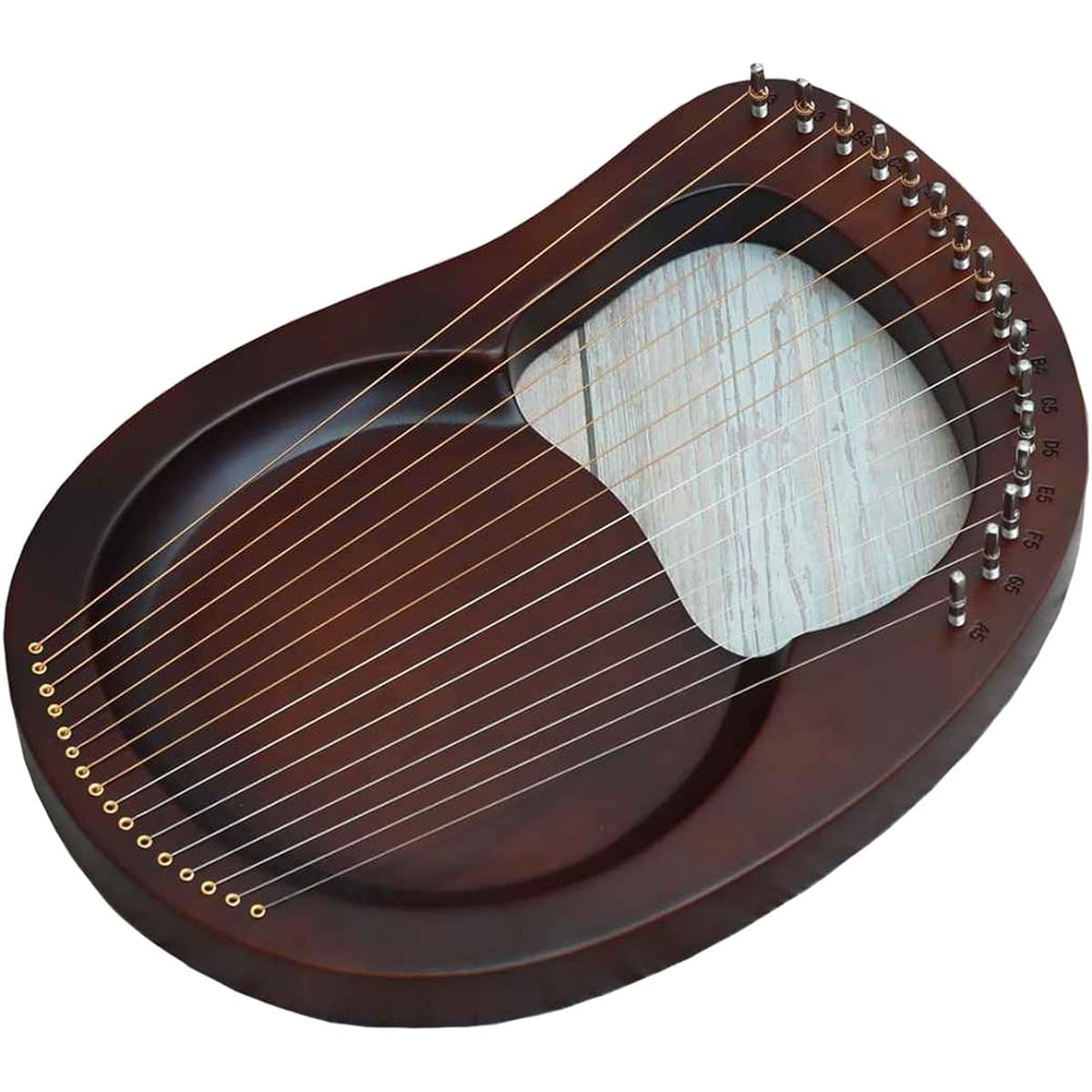 WowZza Lyra Harp 16 String Wooden Lyra Harp Musical Instrument with Pickup Tuning Wrench/Retro