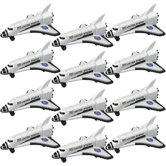 ArtCreativity Diecast Space Shuttles - Set of 12 - Durable Die Cast Metal NASA Spaceship Toys, Astronaut Cake Decorations, Space Themed Party Favors, Goodie Bag Fillers