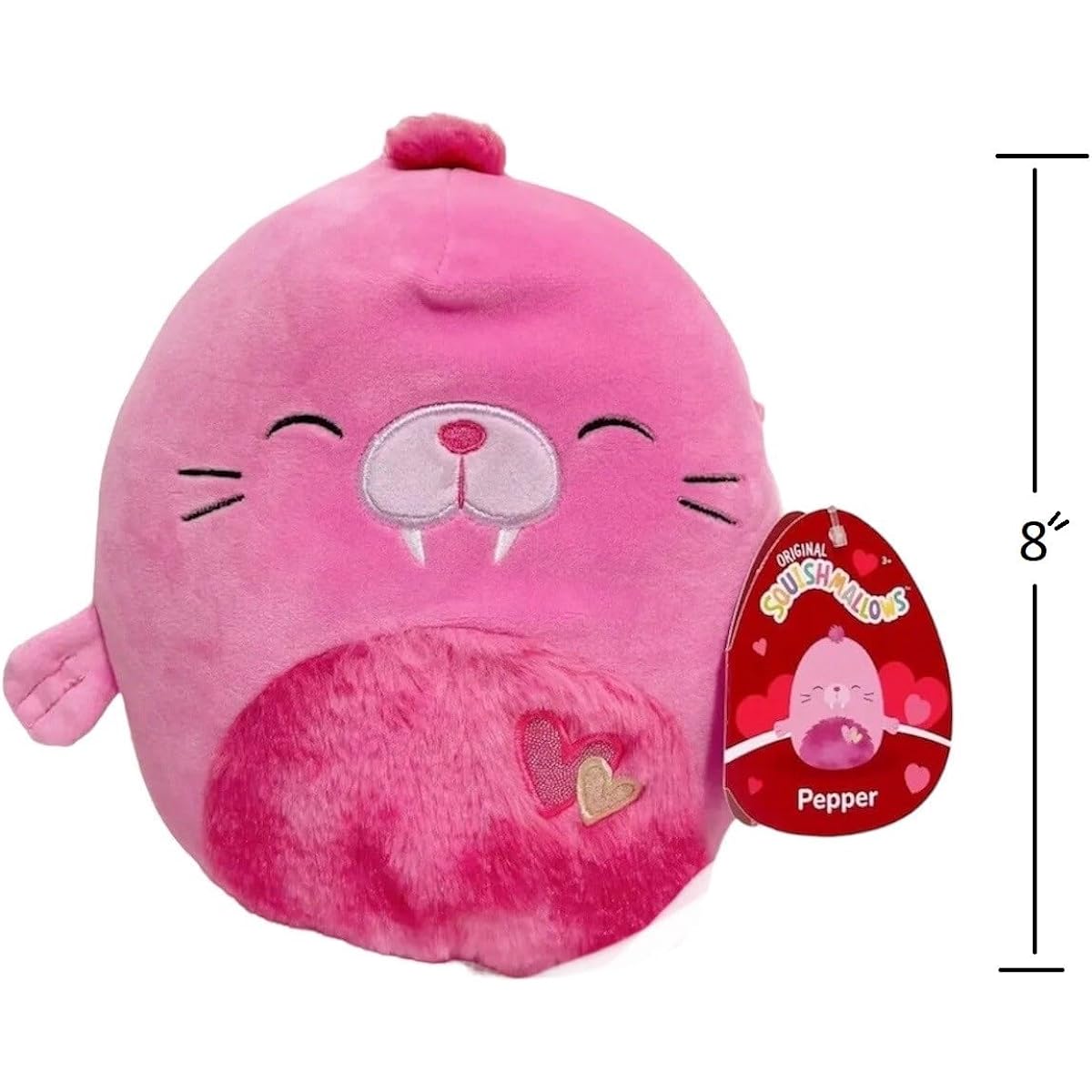 Squishmallow 8" Pepper the Walrus Plush - Officially Licensed Kelly Toy - Collectible Soft & Squishy Stuffed Puppy - Add to Your Team - Great Gift for Kids, Girls, Boys - 8"