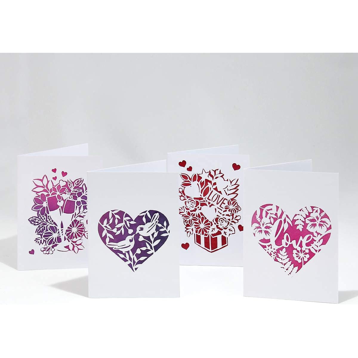 Paper Cutting Adventures | Heart & Flower Card Set | 4 Amazing Ready-to-Cut Designs | Designed by Emma Boyes