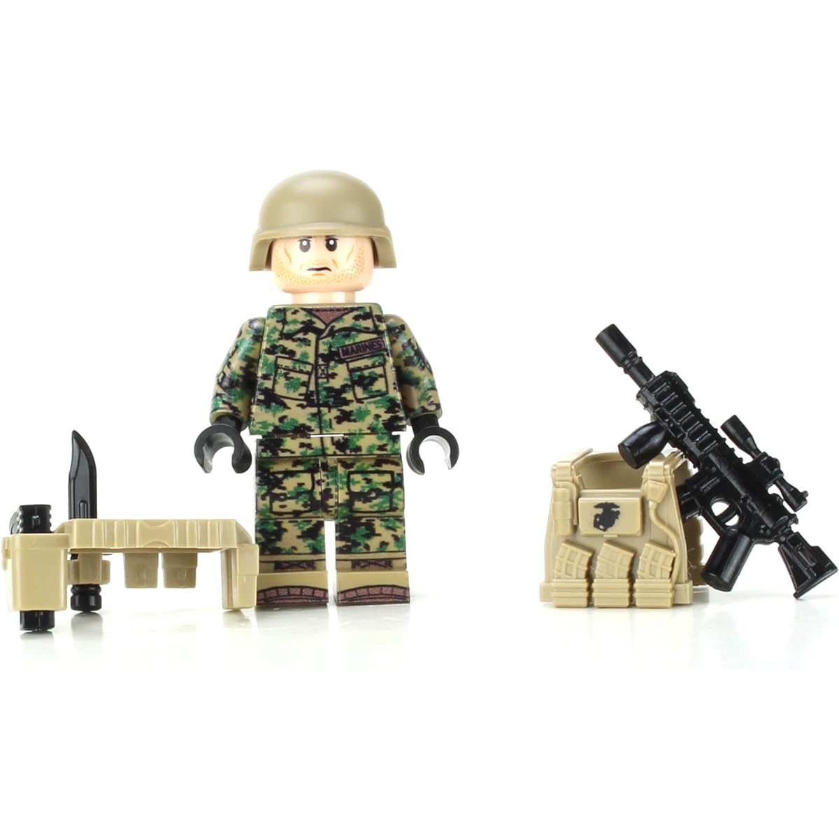 Marine Infantry Desert MARPAT - Battle Brick Custom Minifigure