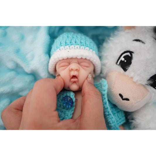 7" Girl Mini Size Premature Baby Full Body Silicone Baby Doll Lyra Realistic Mini Reborn Doll Surprise Kids Stress Relief