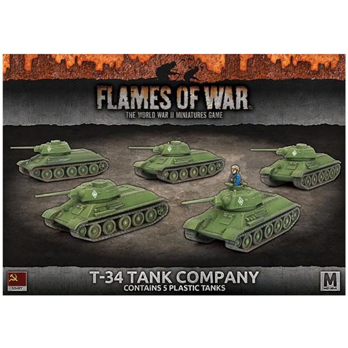Flames of War: Mid War: Soviet: T-34 Tank Company (SBX54)