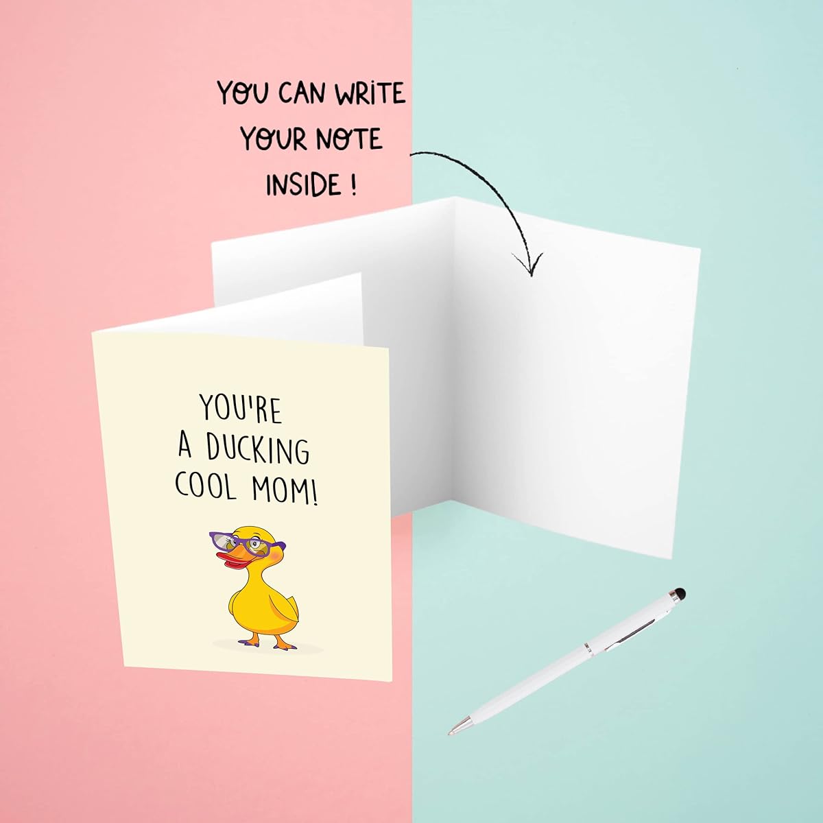 Cheerin Fun Mother's Day Cards for Mom | Fun Mother's Day Gifts for Her | Gag Birthday Cards for Mom Grandma Daughter Son Kids Husband (Duck)