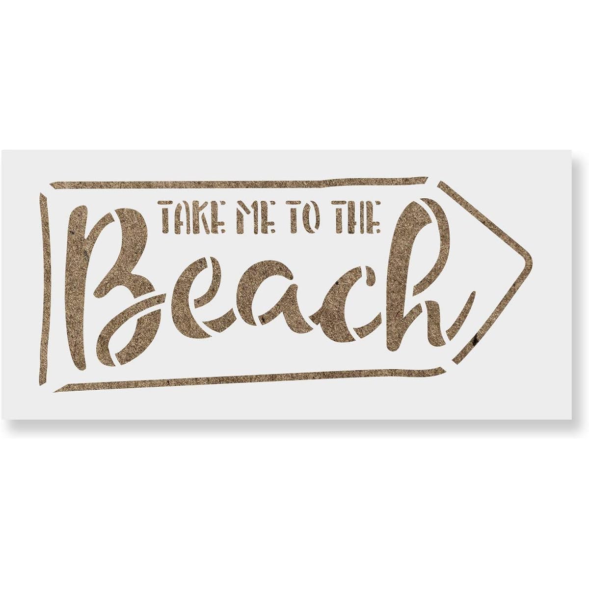 To the Beach Stencil Template for Walls, Painting Crafts - Reusable Stencils in Small and Large Sizes 24"x18"