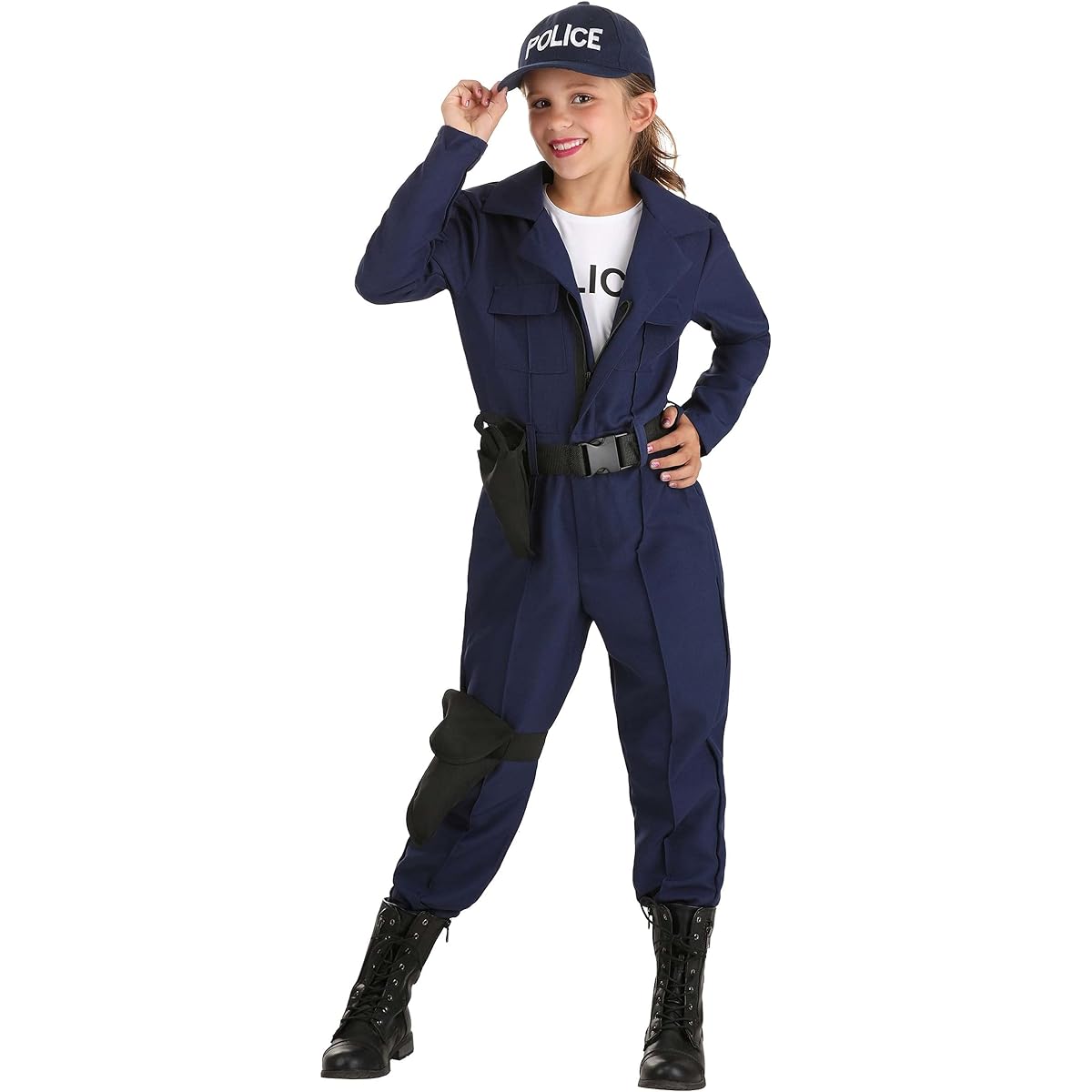 Girls Tactical Cop Costume Police SWAT Team Costume for Girls