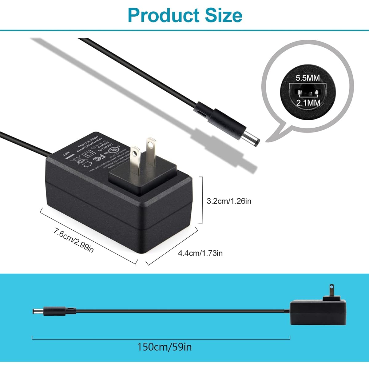 UL Listed GOOKYO 5V 4A Power Supply 5VDC 4000mA Wall Charger Multi-chip Switching Replacement AC Adapter Compatible with DC5V Devices such as Jetson Nano, Atomic Pi, USB Hub, Cable Box, DAC, etc. Power Supply