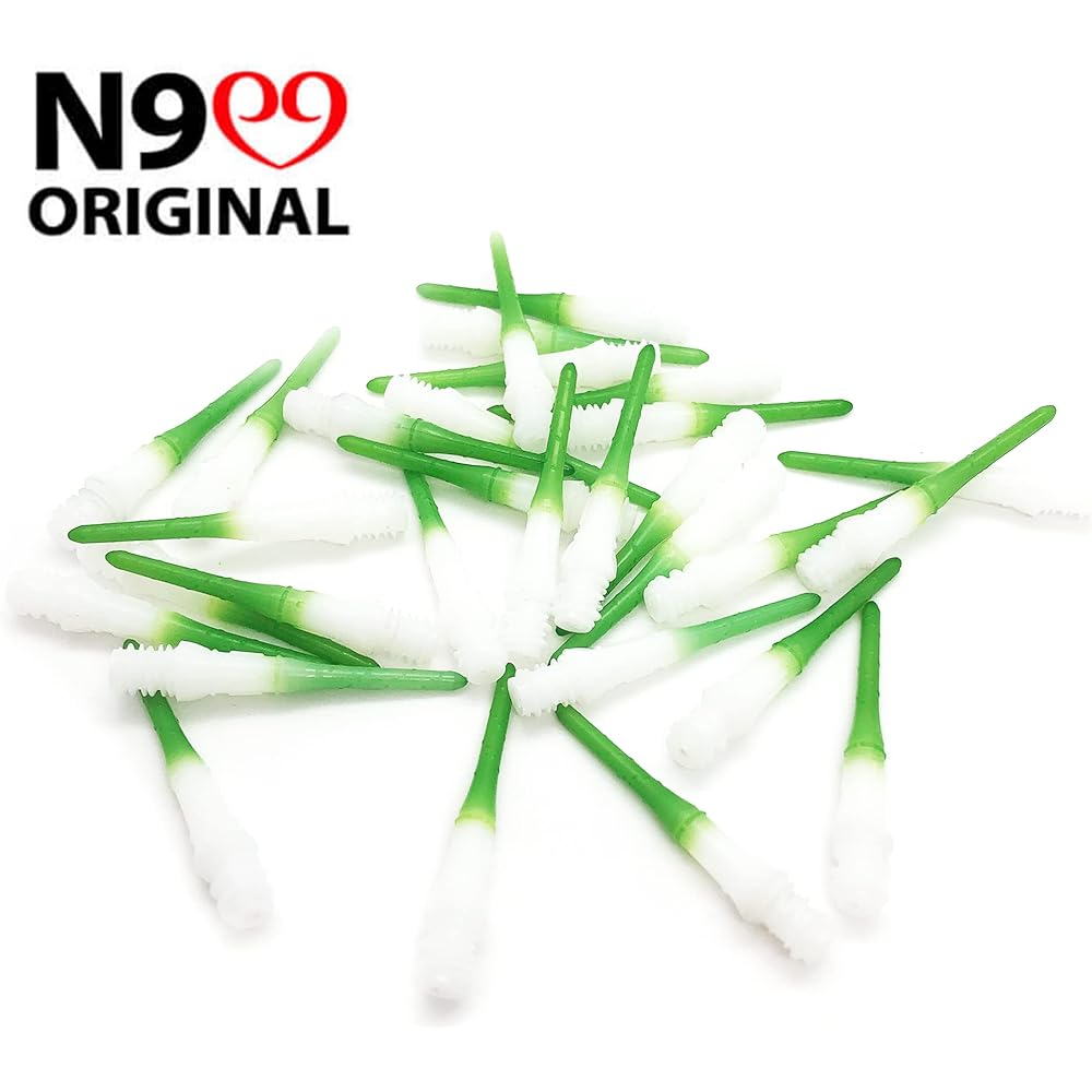 LSTYLE Dart Tips: Premium Lip Points - Soft Tip Dart Points - 2BA Thread - 2 Tone Forest Green