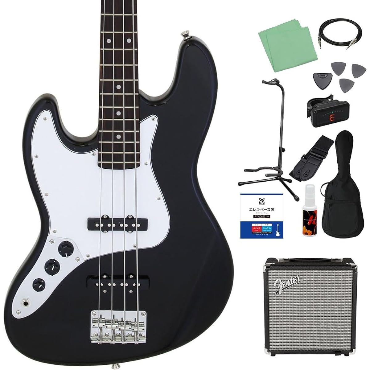 LEGEND LJB-Z L/H Black Bass Beginner 12-piece set [Fender amp included] Jazz bass type left-handed Legend