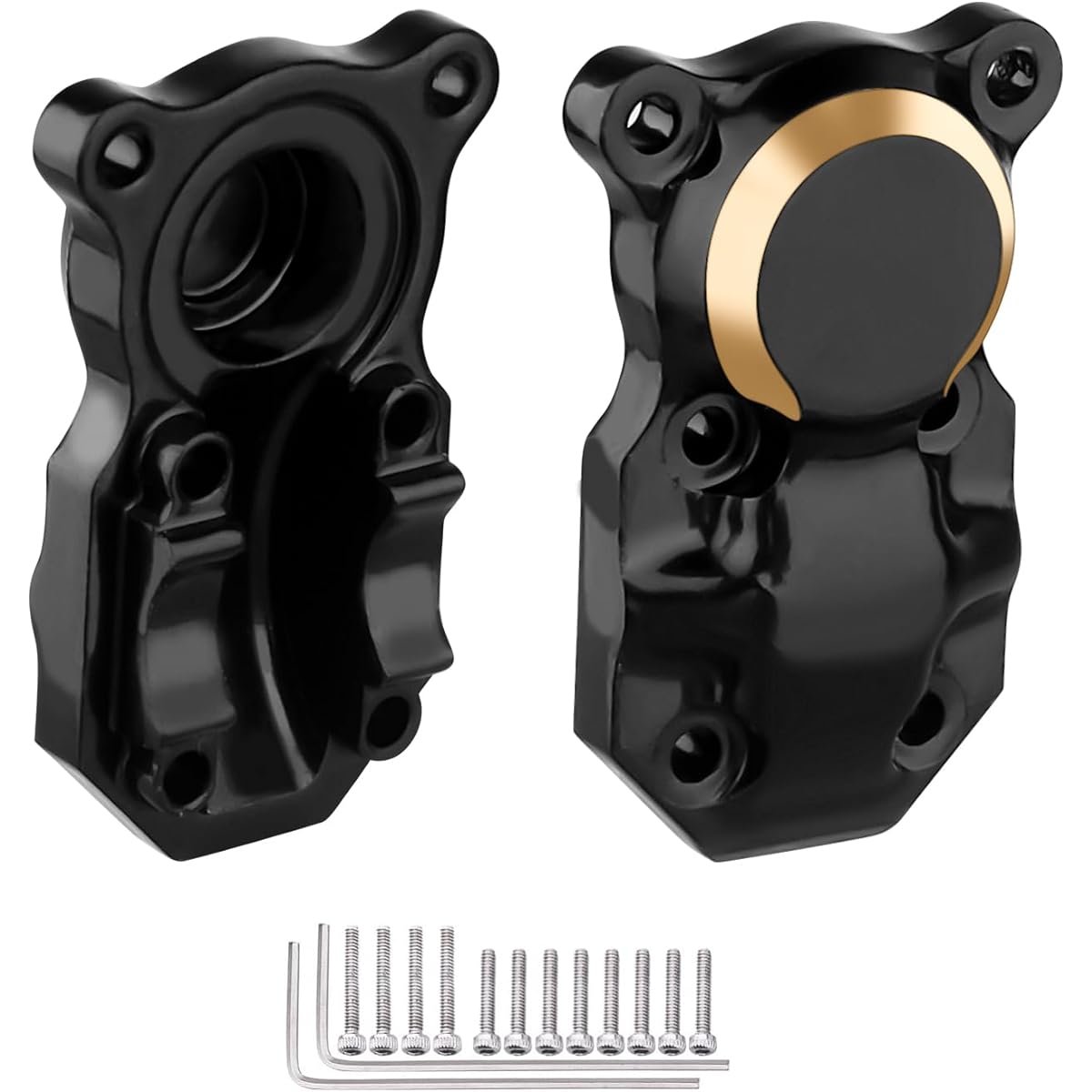 Brass Differential Cover Front Rear Heavy Duty Differential Cover Bridge Axle Cover Accessories for AXIAL SCX24 AXI90081 AXI00001 AXI00002 AXI0004 1/24 RC Crawler Car