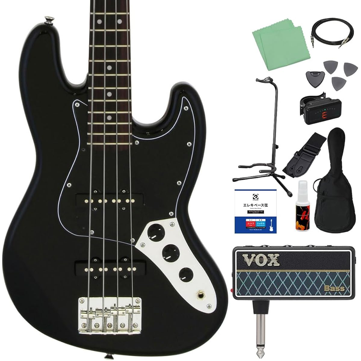 LEGEND LJB-MINI Black Bass Beginner 12-piece Set [with amPlug] Mini Size Legend