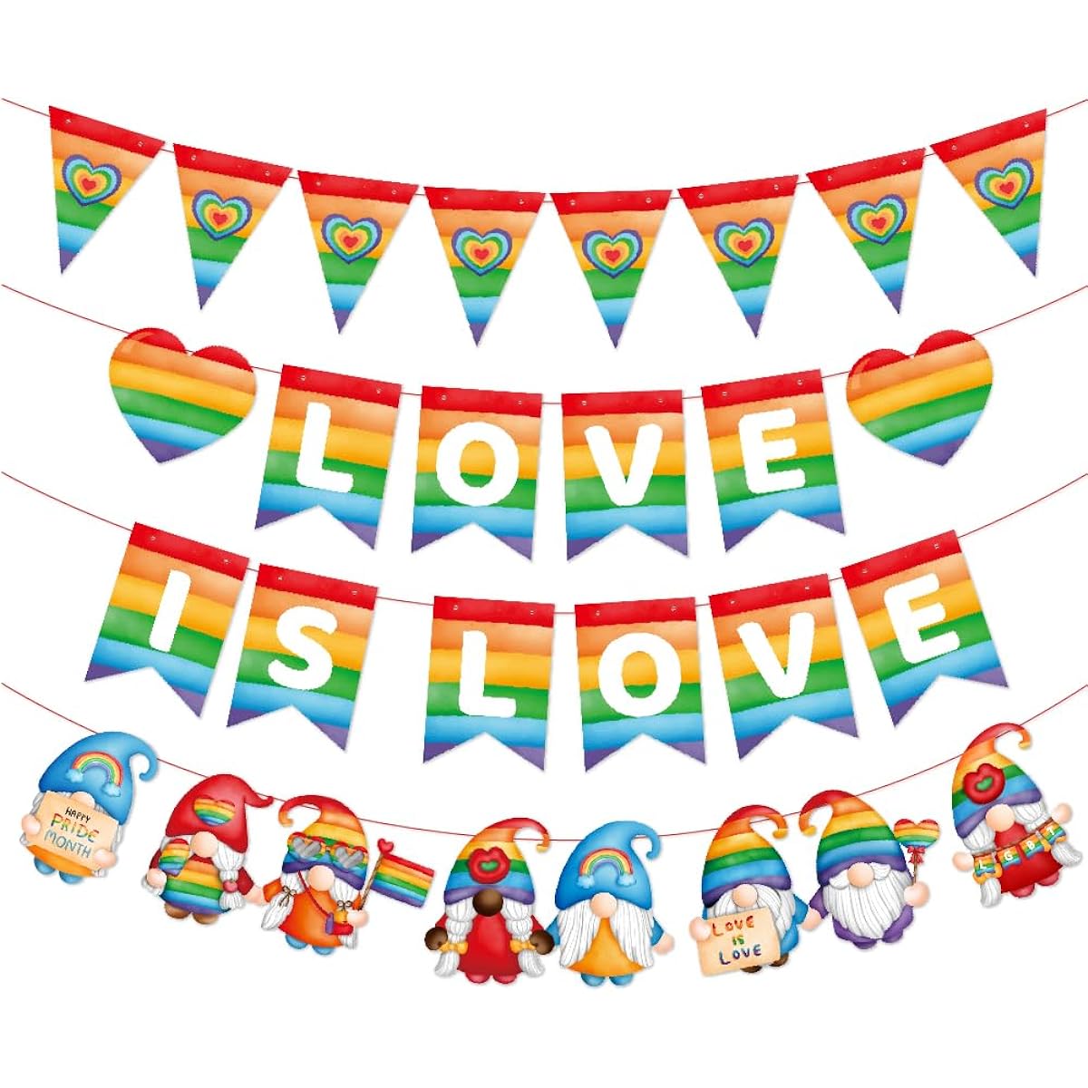 Rainbow festival decoration flag banner Rainbow party decoration Love flag Rainbow love triangle flag