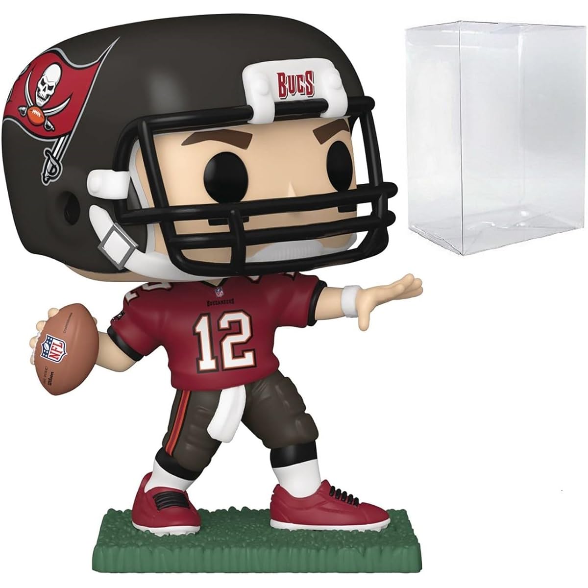 POP Football: Buccaneers Tom Brady (Home Uniform) Funko Vinyl Figure (Includes Compatible Box Protector Case), Multicolor, 3.75 Inch