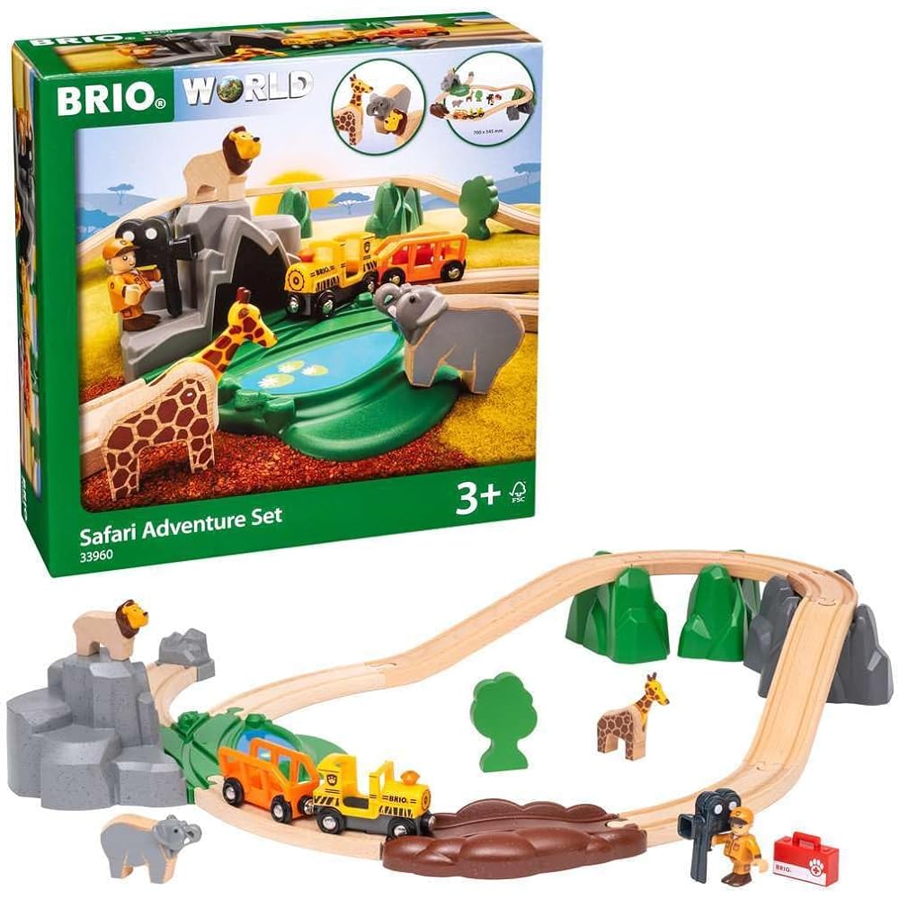BRIO WORLD Safari Adventure Set [Wooden Rail Toy] 33960