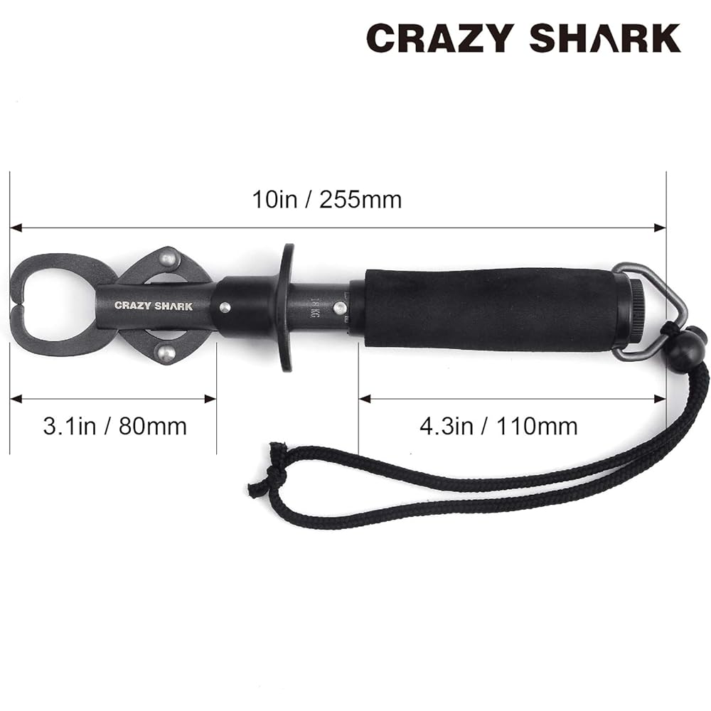 CRAZY SHARK Fish Grip, Fish Catcher, Fish Grip, Lightweight Fish Gripper, Stainless Steel, Multifunctional Tool, Convenient to Carry