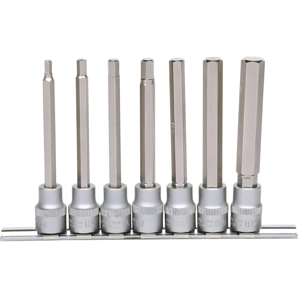 KS TOOLS 3/8" Bit socket set hexagon long 7 pcs 911.1560 [Parallel import goods]