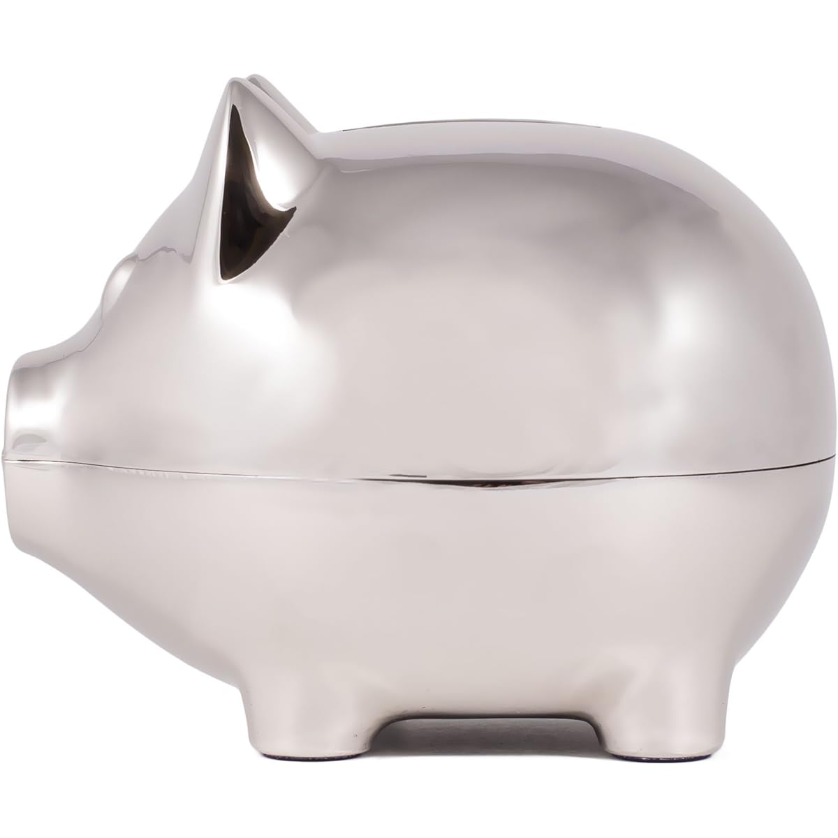 PIG BANK, SMALL, NICKEL PLATED.