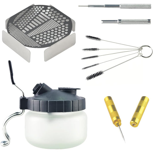 HUBEST Multi-Purpose Airbrush Cleaning Kit 6 Sets, 5 Cleaning Brushes, 1 Cleaning Tool, 1 Cleaning Tool, 2 Repair Tools