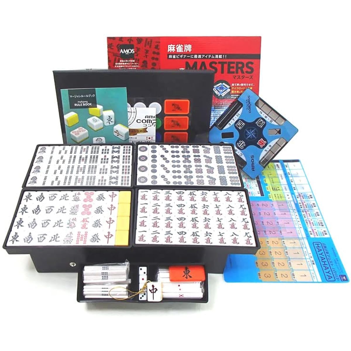 Handmade Mahjong tile set with original Igo Lab tile straps Large Mahjong tiles Amos MASTERS Taiyo Giken
