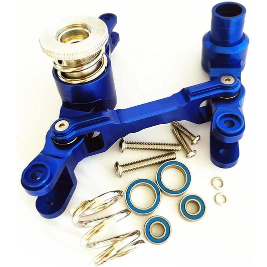 Aluminum Adjustable Steering Assembly with Bearings Blue for Traxxas 1/5 X-MAXX XMAXX 6S 8S 7746