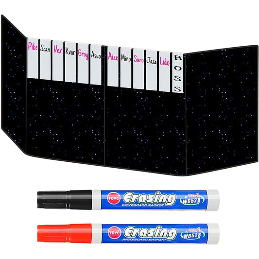 White Acrylic Erasable Screen Top Initiative Tracker 12pcs for DND and Other Tabletop RPG Game Accessories