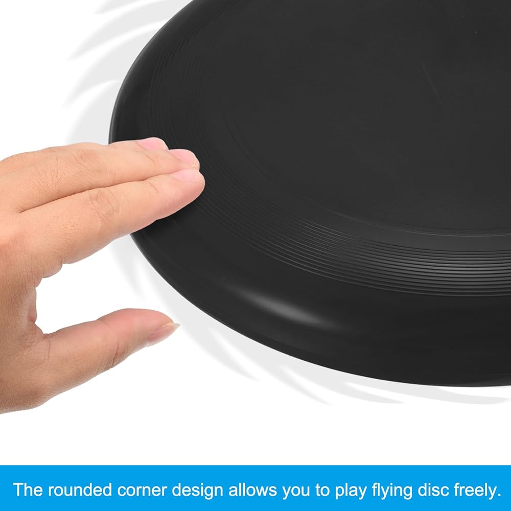 PATIKIL Flying Disc 10.8" 175g Backyard or Beach Sports Training Disc Black