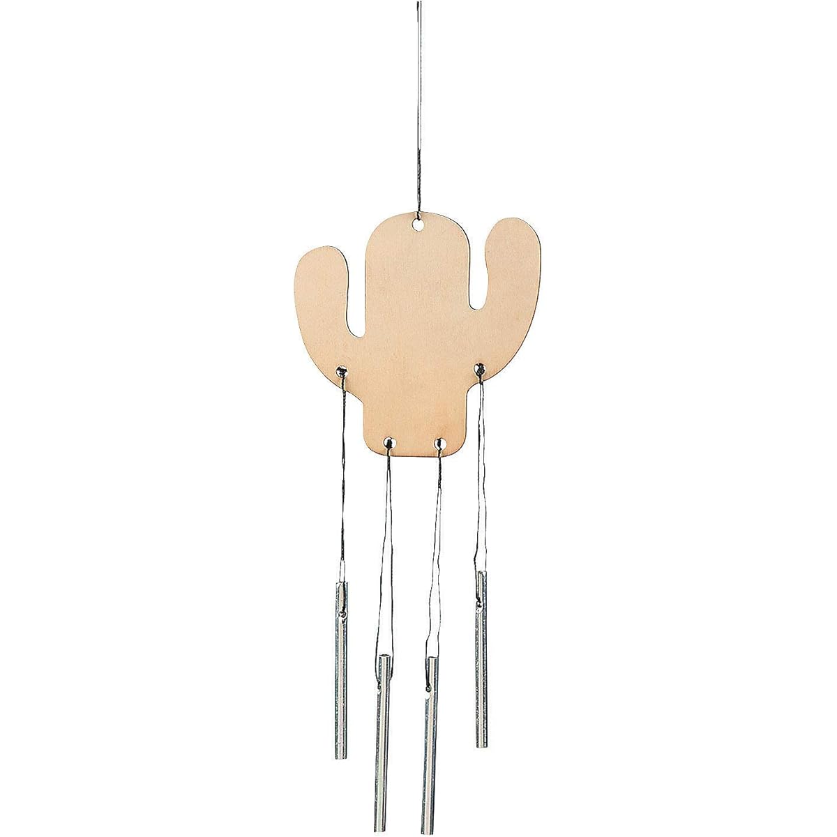 Do It Yourself Cactus Wooden Wind Chime - Crafts for Fun Home Activities with Kids.