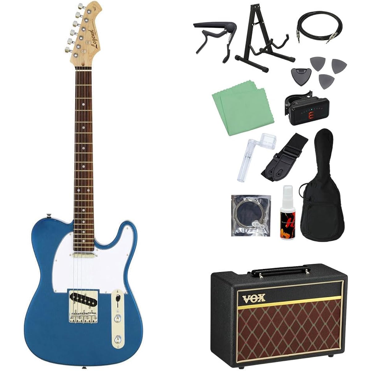LEGEND LTE-Z Electric Guitar Beginner 14-piece Set [With VOX Amplifier] MBL Telecaster Type Legend