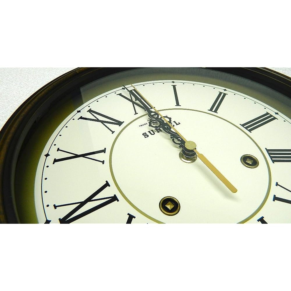 Santel Made in Japan EU Style Classical Radio Controlled Wall Clock (Roman Letters) Antique Brown DQL674-R