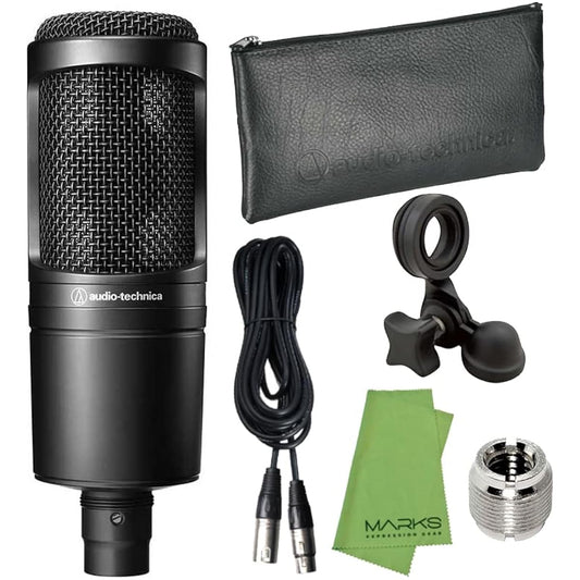 Audio-Technica - Side Address Microphone AT2020 + TRUE DYNA TDXLR-05 + Marks Original Cloth Set