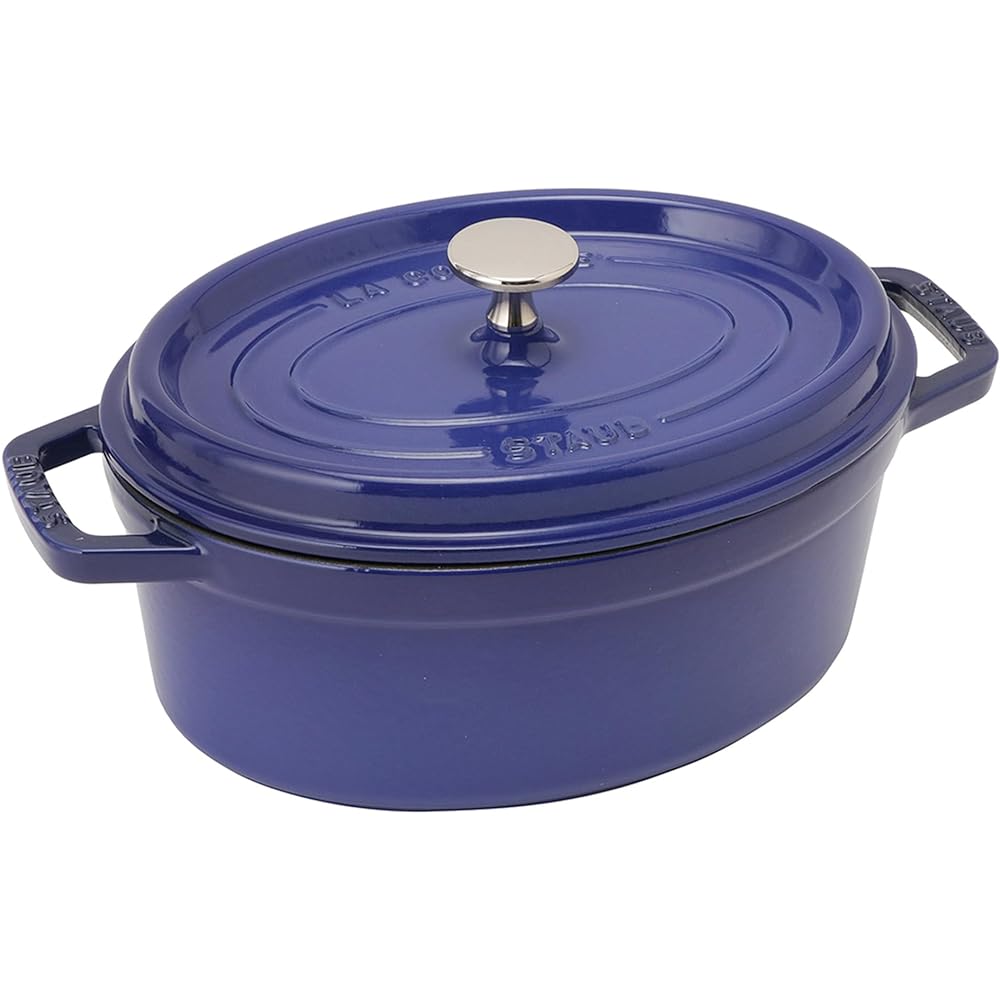 staub Pico Cocotte Round 10cm Royal Blue Small Hand Cast Enamel Pot Ovenable