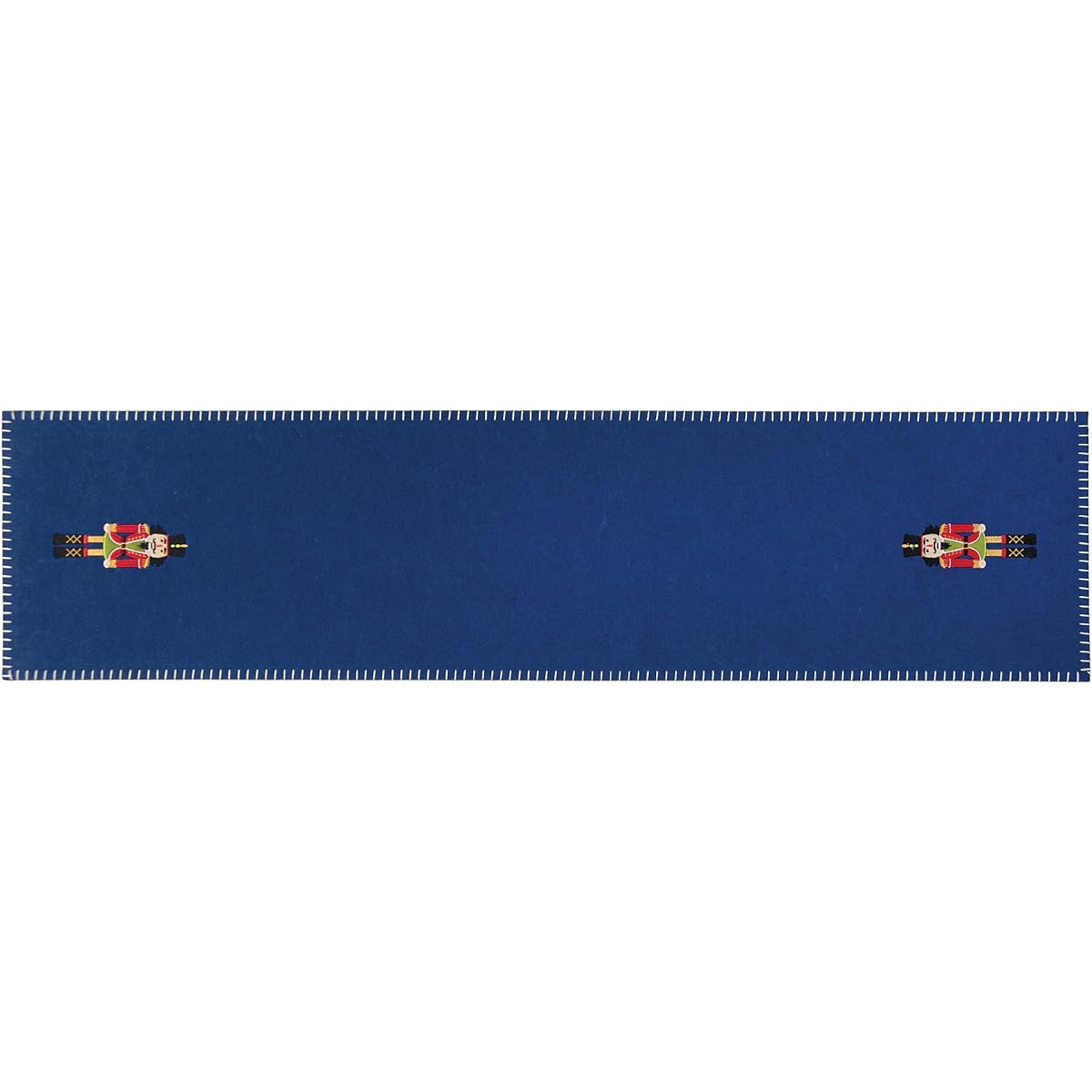 C&F Home Nutcracker Felt Table Runner Christmas Holiday Solid Blue Embroidered Blue