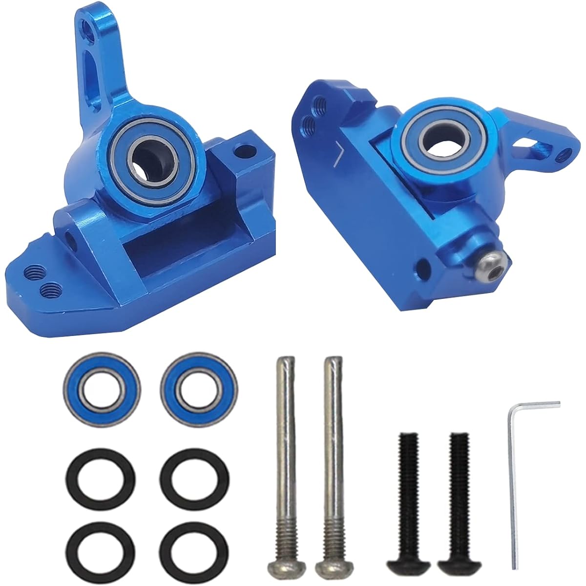 BingHFobbyHuo RC Alloy Caster Block & Steering Block for Traxxas 1/10 2WD Slash Stamped/Rustler/Nitro Slash Parts 3632 3736 (Navy Blue)