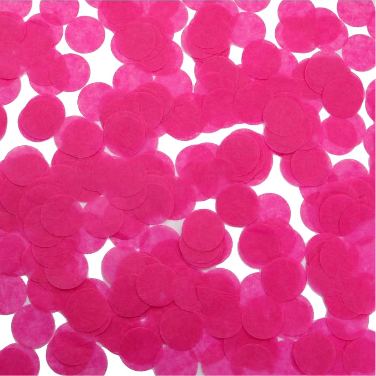 PMLAND Gift Wrapping Paper Table Confetti Circles 1" (1 inch) 6000pcs Hot Pink