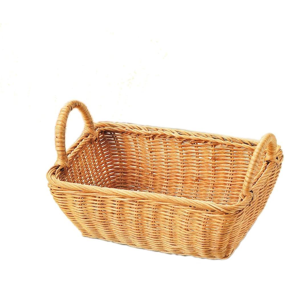 Basket Wicker Rattan Basket with Lid Accessory Storage Bag Blue Approx. 23 x 15 x 16 cm 31-03BL