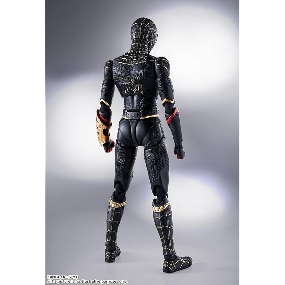 BANDAI SPIRITS S.H.Figuarts Spider-Man [Black & Gold Suit] (Spider-Man: No Way Home) Approx. 150mm ABS&PVC Painted Movable Figure
