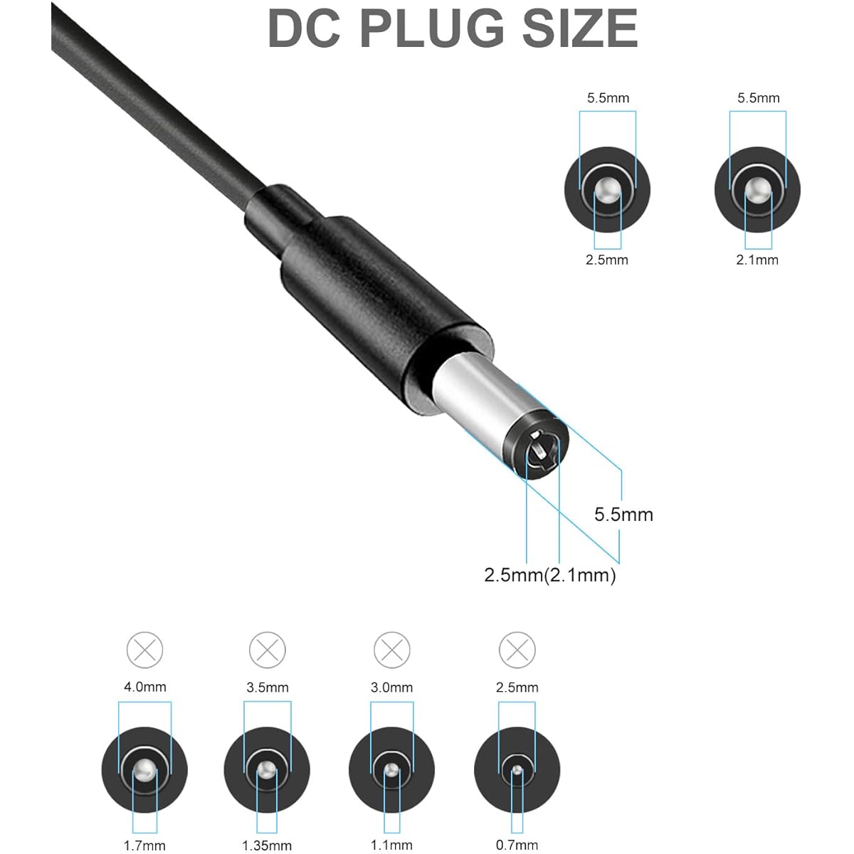 5V 1A Power Adapter AC Power Cord 5 Volt 1 Amp Regulated Switching Charger with 8 Replaceable DC Plugs for 1000mA 900mA 850mA 800mA 700mA 600mA 500mA 400mA 350mA 300mA 200mA Equipment