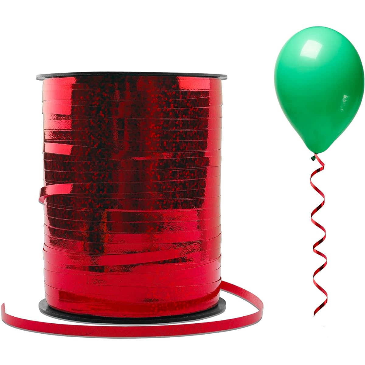 Curling Ribbon 500 Yards Crimp Curling Ribbon Metallic Balloon Ribbon Shiny Wrapping Ribbon Wedding Birthday Party Baby Shower Craft Wrap Hair School (Red)