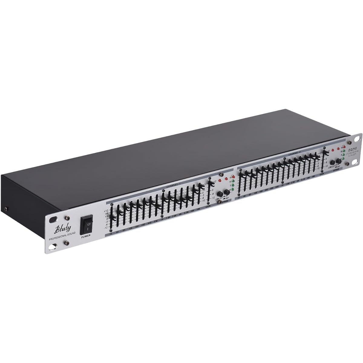 Btuty Dual Channel 15 Band Equalizer 1U Rack Mount EQ-215 (Silver)