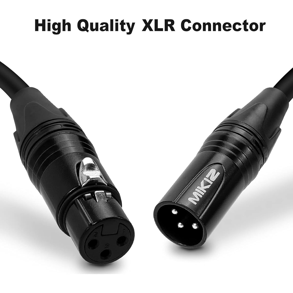 MIKIZ XLR Cable 100ft 2 Pack Premium XLR Male to Female Microphone Cable for Speakers 100ft