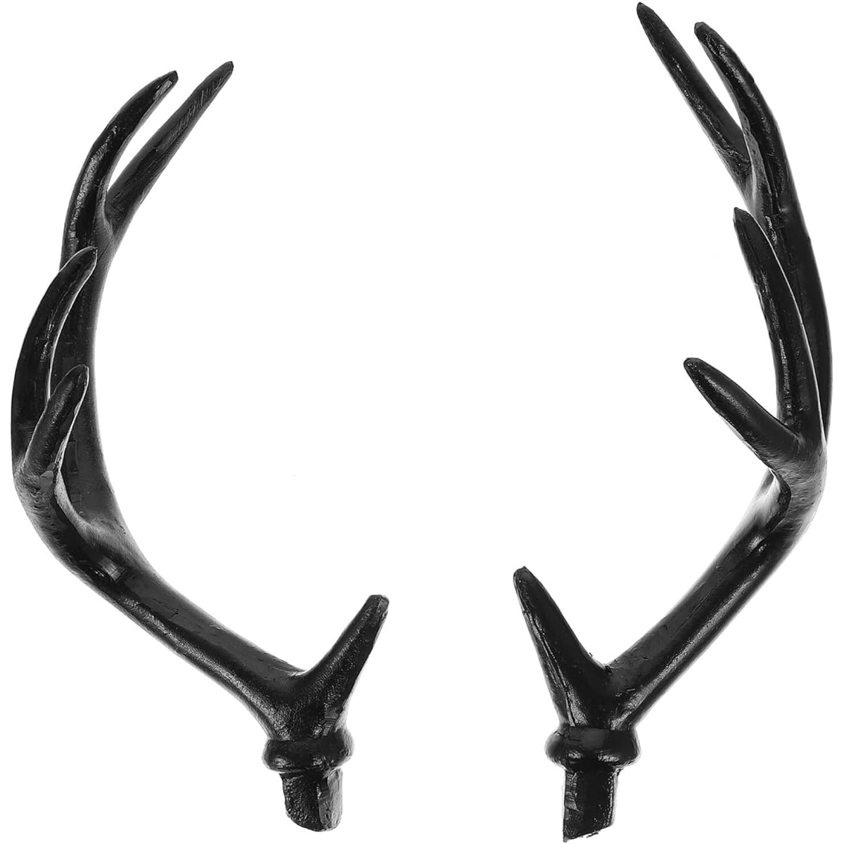 Sewroro 1 Pair Simulation Plastic Artificial Deer Antler Branches Fake Reindeer Antlers Headband Cosplay Headdress DIY Ornament Black